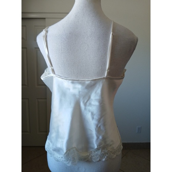 Vintage Victoria's Secret Beige Lace Trim Satin Cami Tank Top Y2K 90's Medium - Picture 3 of 14